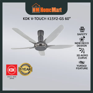 (FREE GIFT) KDK V-TOUCH K15Y2 60" AC Motor Remote Control Ceiling Fan (Copper Bronze/Silver Grey) (1 Year Warranty)