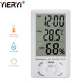 Digital Temperature Humidity Meter Home Indoor Outdoor Electronic Thermo meter Hygrometer With Alarm Clock. 