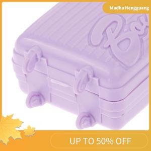 Madha 1PCS New Dollhouse Miniature Plastic Suitcase Trunk Travel Toy Doll Accessories