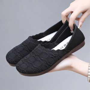 Free Shipping Flat-Soled Non-Slip Soft-Bottomed Shallow-Toe Mom Shoes Versatile For Spring Suitable For Middle-Aged And Elderly Women