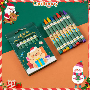 Crayon Mini Natal Krayon Christmas 8 warna 12 warna Lucu Imut Beruang Santa Klaus Salju Alat mewarnai