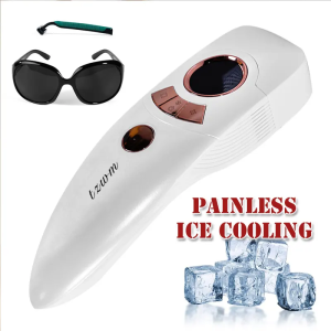 Handheld IPL Epilator for Home Use Men and Women Permanent Hair Removal with Ice Cooling Facial Laser Device