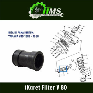 Karet Filter V 80 - Rubber Seat Saringan Udara Hawa CVT Join Joint Karburator Karbu Yamaha V80