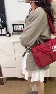 Double Front Pocket Nylon Handbag Embossed Logo Jacquard Wide Cross Strap Solid Cream Tone Multi-Way Daily Gym Shoulder Bag