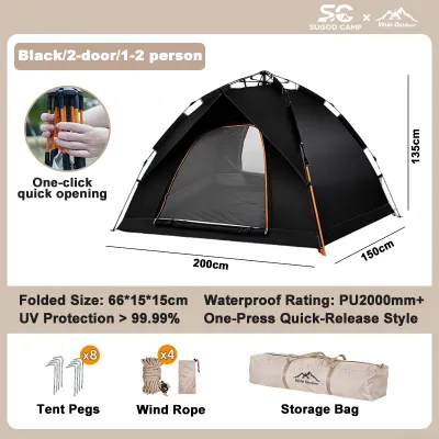 Camping Tent for 2/4/6 Person Automatic Camping Tent Outdoor Waterproof Heavy Duty Tent for Camping