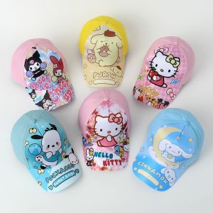 Kawaii Sanrio Cap Childrens Cartoon Cute Hello Kitty My Melody Kuromi Summer Sun Hat for Kids Girls Gift Baseball Caps