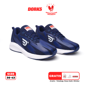 Dorks Running Fast Navy - Sepatu Casual Running Pria dan Wanita Original