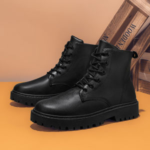 Boots Mens British Style Ankle Boots Winter High Top Leather Shoes Black Chelsea Boots