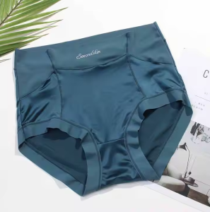 Seamless Satin Ice Silk Hip-Lifting Light Control Tummy High Waist Slim Women Panties Super Elastic Pants