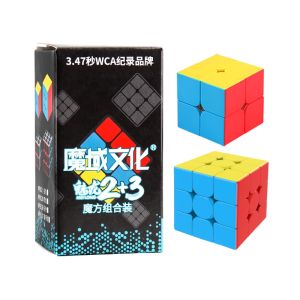 Moyu Meilong 2x2 3 × 3 Bộ Khối Ma Thuật Meilong 2 + 3 chuyên nghiệp Stickerless khối rubik tốc độ Câu Đố trẻ em bồn chồn đồ chơi
