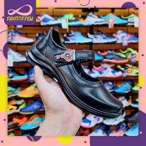 รองเท้านักเรียน รองเท้าหนังสีดำ รองเท้านักเรียนเด็กผู้หญิง 💕POPTEEN💕 ตัวล็อกใหม่ รูปหัวใจ ปี67 พื้นสูง 1 นิ้ว ใส่แล้วสูง✨✨✨