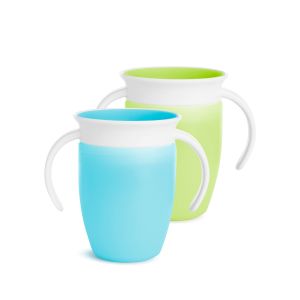 Infantino | Munchkin Miracle ® 360° Trainer Cup Twin Pack - 7oz (Voted Best Baby Sippy Cup)