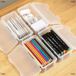 [COD] hegu กล่องใส่เครื่องสำอางกล่องใส่ดินสอโปร่งใสที่ใส่แปรงอายแชโดว์แบบบลัชออนที่เก็บเครื่องเขียนบนโต๊ะ