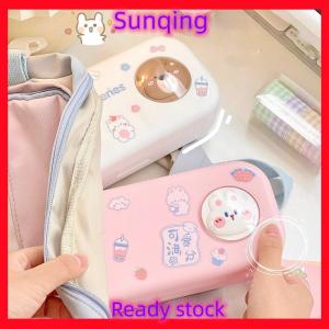 SQ Stationery [Flash Sale] Kawaii morandi bút chì đơn giản trường hợp sinh viên công suất lớn hai lớp bút chì trường hợp phim hoạt hình văn phòng phẩm tổ chức đồ dùng học tập