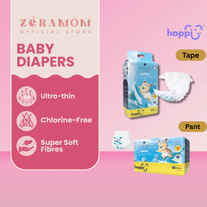 ZÉRA Mom - HOPPI AirDream Baby Tape/ Pants Diapers - Rash Free Lightweight Leak-Proof Soft (NB/S/M/L/XL/XXL)
