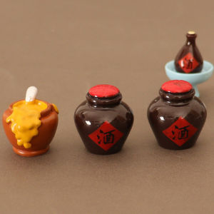 QUANSEN 1 Set 1 6 1 12 Dollhouse Miniature Food And Game Simulation Low Table Square Table Wine Jar Wine Bowl Sake Model