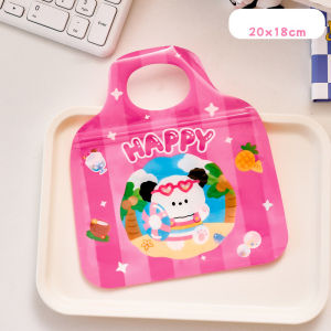Plastic Ziplock Gift Bag Kantong Plastik Handle Kemasan Hampers Plastik Zip Lock Hadiah Souvenir Mainan Snack Tas Kado Ulang Tahun