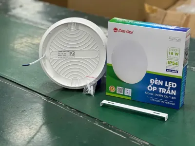 Đèn LED ốp trần tròn đế nhựa 18W RẠNG ĐÔNG