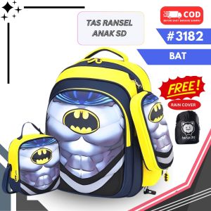 MM - Tas ransel sekolah anak sd import gratis kaos - tas ransel troli roda 2 anak sd gratis raincover- tas ransel troli set 3 import ( SET 3 3182)