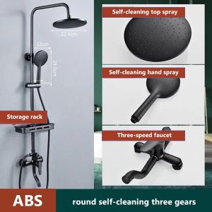 Shower Set With Faucet 4 In1Square Shower Set 304 Stainless Steel Hot And Cold Bathroom Water Faucet