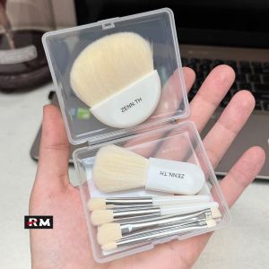 ZENN.TH Mini Makeup Brush Set Portable Travel Makeup Brush Suit Face Brushes Eyeshadow Loose Powder Blush Highlight Full Set Concealer Foundation Face Makeup Tools