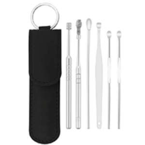 Stainless Steel Spiral Earwax Cleaning 6-Piece Set Ear Wax Remover Ear Cleaner Spoon Spiral Ear Spoon Spiral Ear Clean Tool Ear Curette