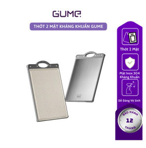 Thớt kháng khuẩn 2 mặt Inox 304 và lúa mạch GUME Hàn Quốc TGI02 bảo hành 12 tháng