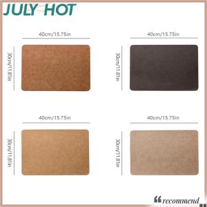 [JULYHOT] แผ่นรองจานหนังแท้หรูหราน้ำหนักเบา1ชิ้น ผ้าปูโต๊ะกาแฟสีน้ำตาล PU กันน้ำมันกันความร้อนแผ่นชามตกแต่งโต๊ะ