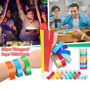 100pcs Events Wristband Waterproof Disposable Wrist Hand Paper Tag Swimming Sticker Party Concert Hand Bracelet Label