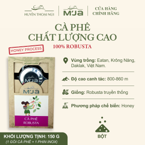 [Premium] Set Cà Phê Chất Lượng Cao 100% Robusta Natural MJA – Rang Mộc Nguyên Chất Cao Cấp - 95% Trái Chín - Hộp 150g