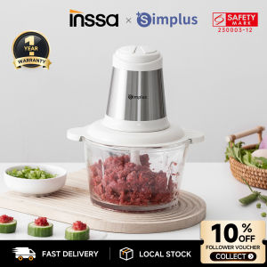 INSSA x Simplus 1.8L Food Processor Large Capacity Blender 300W Powerful Motor Meat Grinder Blender Stainless Steel Mixer Mincer Chopper