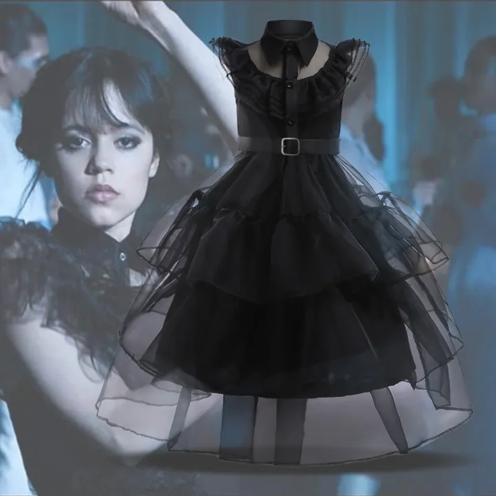 MQATZ Wednesday Girls' Black Dress Wish Asha Dress 3-10 Year