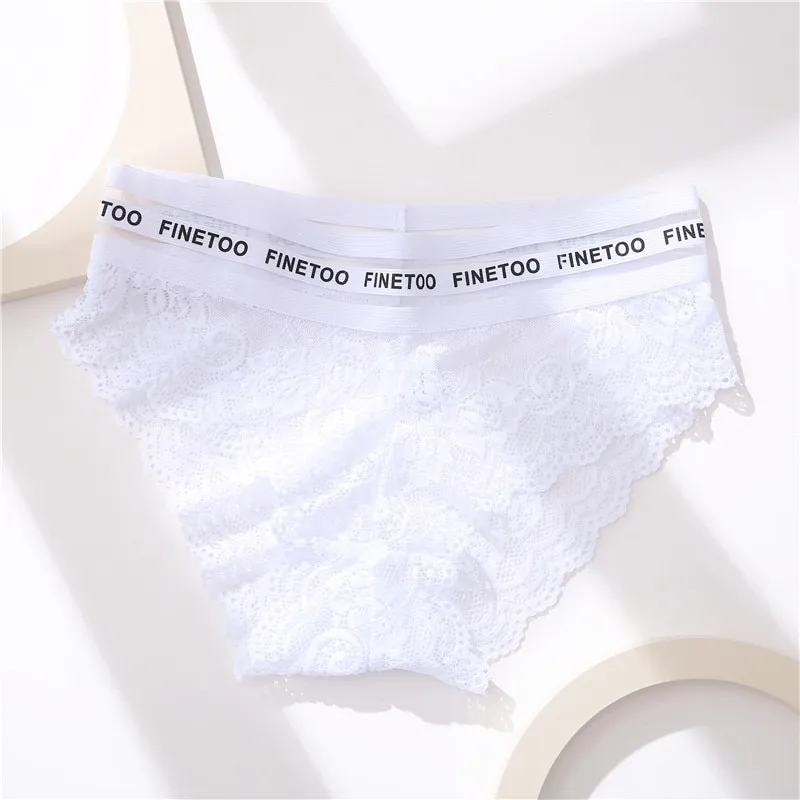 CC】FINETOO Women's Panties Sexy Temptation Female Underpants Low-waist Lace  Panties Transparent Hollow Out Underwear Lingerie L-XXL