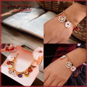 [minnan] สร้อยข้อมือผีฟักทองฮาโลวีนตลกสำหรับผู้หญิงหมวกใยแมงมุมสีดำหมวกห่วงโซ่โลหะกำไลฮิปฮอปพังค์เครื่องประดับของขวัญเทศกาล