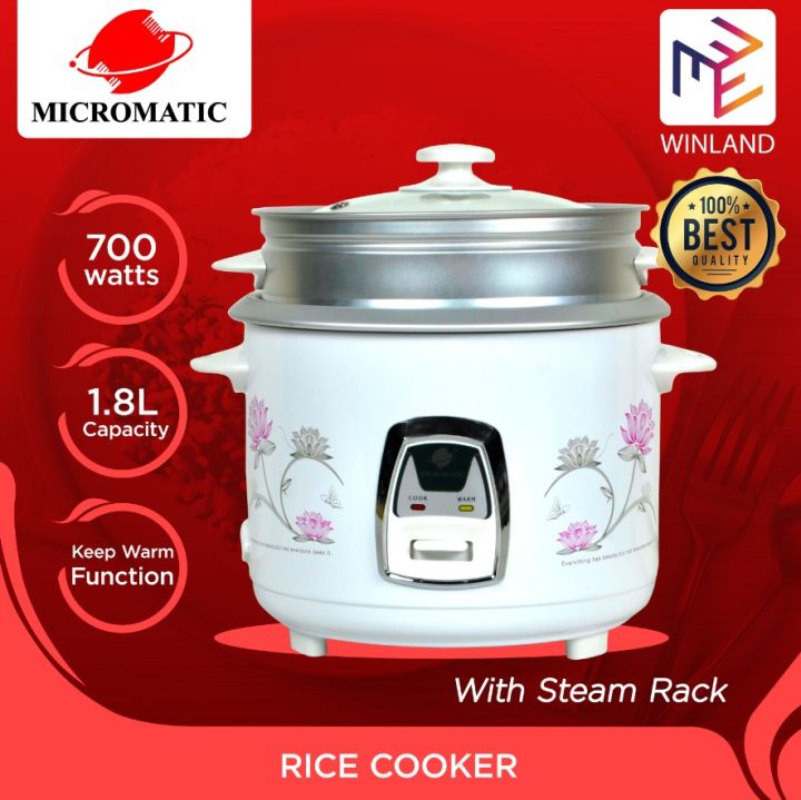Micromatic by Winland Rice Cooker 1.8L 10 Cups of Rice with Steamer