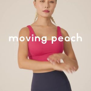 Moving Peach Sports Bra For Women Plus Size High Support Shockproof Clasp Back Zumba Bra Gym Bra Fixed Bra Pads Yoga Pilates Dance Fitness Everyday Wear JBC