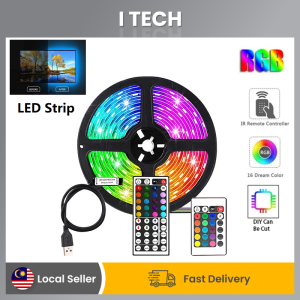 I TECH RGB USB LED IP65 Waterproof Strip 1M  2M  3M  4M  5M 16 Colors With 24Key Remote For Computer TV Backlight