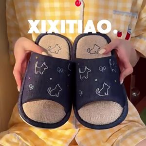 XIXITIAO Cute Embroidered Puppy Slippers: Comfortable & Stylish Options for Students & Women