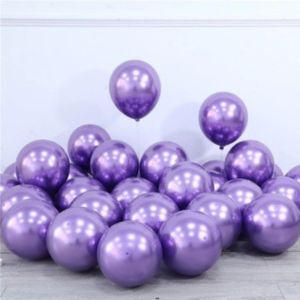 (Gifts Home) Balon Latek Tebal Chrome PERPACK  Double Metalik ukuran 12 Inch(isi 50 PCS)