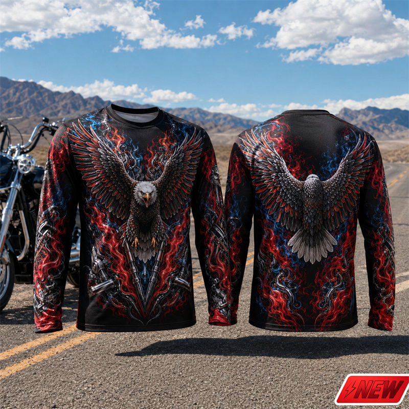 [Local Stock] Christmas Halloween Retro Biker Style Men Long Sleeve T ...
