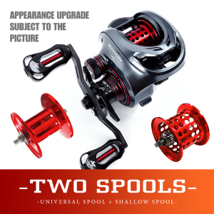 Seasir Mansory 146g Ultra Light Carbon Fiber All Over Free Double Spools Baitcasting Fishing Reel 11+1BB 7.3:1 Gear Ratio Max Drag 8.5kg NMB Bearings Saltwater