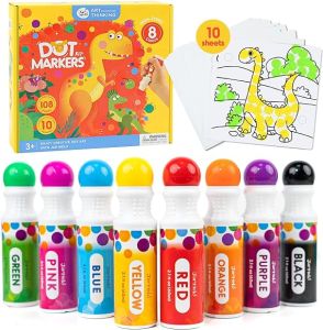 Jar Melo Washable Dot Markers Kids Dot Paint Markers Non-Toxic Colorful Pen with Activity Book Drawing Book for Toddlers&Preschoolers Chlidren Daubers Arts and Crafts Kits
