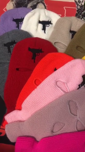 Ski Knit Hat Creative 3Hole Full Face Mask Hat Windproof Mask Three-eye Cap Cycling Mask Knit Cap Outdoor for Men Wo