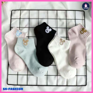 SK-FASHION  5 Pairs ( MK )  Student Summer Thin Breathable Korean College Style Deodorant Socks
