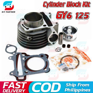 GY6 125/ Kymco Super 8 125 CYLINDER BLOCK COMPLETE WITH PISTON KIT and TOP GASKET