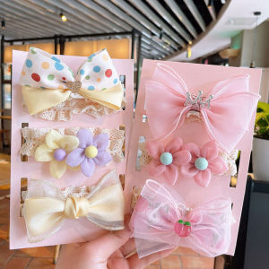 3ชิ้น/เซ็ตสไตล์ใหม่โบว์ลายลูกไม้มงกุฎดอกไม้แถบคาดศีรษะสําหรับทารกเพศหญิงยางรัดผมสําหรับทารกแรกเกิดอุปกรณ์ตกแต่งผม