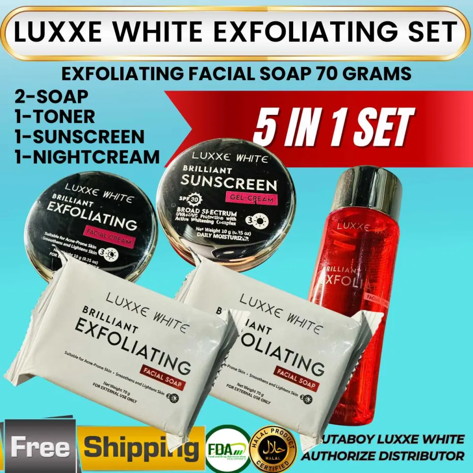 FRONTROW Brilliant Exfoliating Facial Set Luxxe White Glutathione Collagen  Placenta Front Row Luxe white rejuvenating set ARA SA TIGYAWAT Frontrow  official store luxxe white Luxe white official store - Lazada