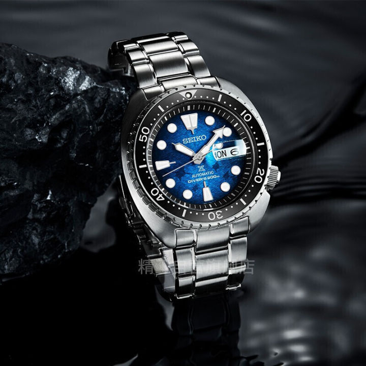 SEIKO Mens Watch PROSPEX Series Black Plate Water Ghost Luminous