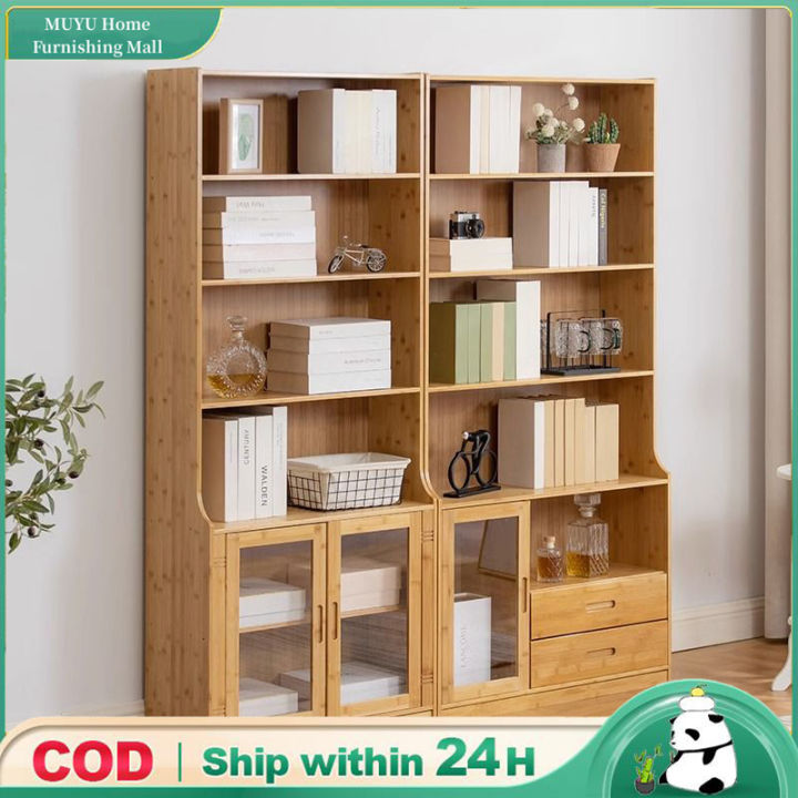 Kitchen with Door Book Rack Shelf Bookcase with Door Drawer