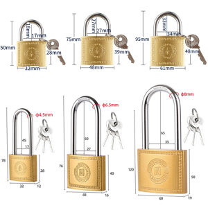 1PC Heavy Duty Security Padlock Set 30MM-60MM Stainless Steel Home Anti-theft Door Lock Short / Long